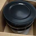 Dandat 50 Pack 13 Inch Charger Plates Plastic Round Dinner Plate with Beaded Rim Reusable Charger Service Plates Reliable Chargers for Wedding Party Dinner Table Decoration(Gold,Classic)