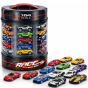 25 Piece Diecast Cars Pack Toy Playset in Storage Carrying Tub  1:64 Scale Metal Alloy Diecast Vehicles Collection for Kids