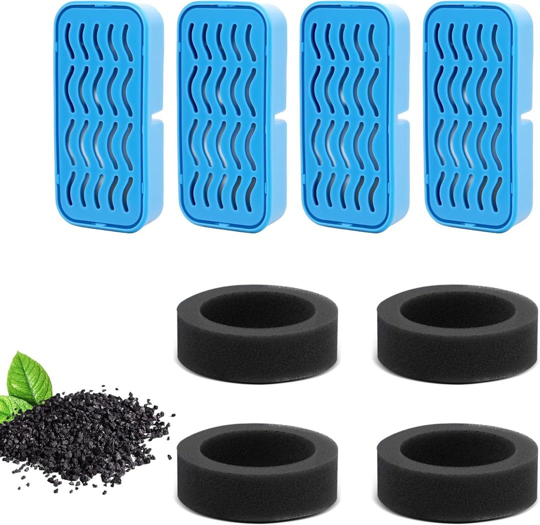 PETCHO Cat Water Fountain Filters Replacement 4 Pack, Compatible with AONBOY and AOOGITF Stainless Steel Cat Water Fountain, Activated Carbon Filter Refills for Pet Drinking Fountain Water Dispenser