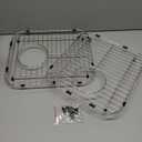 2Pack Stainless Steel Kitchen Sink Grid,13.2" x 11.6" x 1.2" Sink Protectors With Rear Drain Hole,Sink Rack for Bottom of Sink, Anti-rust Metal Sink Bottom Grid With 2Pack Sink Strainers