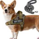 AUROTH Dog Harness and Leash Set, Soft Padded Service Dog Vest with 5.25FT Dog Leash, No Choke, Easy On Pet Vest, Adjustable Reflective No Pull Dog Harness Small Sized Dog, Easy Walking and Training