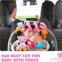 Jollybaby Crib Stroller Car Seat Toys for Baby 0-3-6-9-12 Months, Tummy Time Hanging Sensory Toys for Newborn with Music Box and Teether, Spiral Carseat Toy for Infant Boys Girls Gifts (13-Pink)