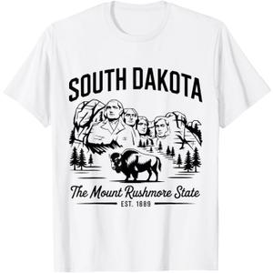 South Dakota The Mount Rushmore State Est 1889 T-Shirt, XS