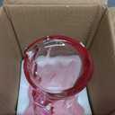 Bow Vase - Pink Glass Vase Cute Bow Decor, Unique Cute Decorative Bouquet Flower Pot Aesthetics for Living Room Home Table Centerpieces Shelf Modern Decor