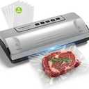 Bonsenkitchen Vacuum Sealer Machine for Food, Multi-Functional Food Sealer, Automatic Operation Mode, Commercial Grade, Compact Design, with 5 Vacuum Bags, Silver