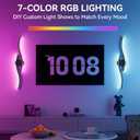 hunhun Battery Operated Wall Sconces Set of Two, Wireless Wall Sconce with Remote Control,Black Rechargeable Sconces 3000K-6500K, RGB Dimmable Wall Lights for Living Room,Hallway,Bedroom (30in 2Pack), 39.5 inch 2 pack