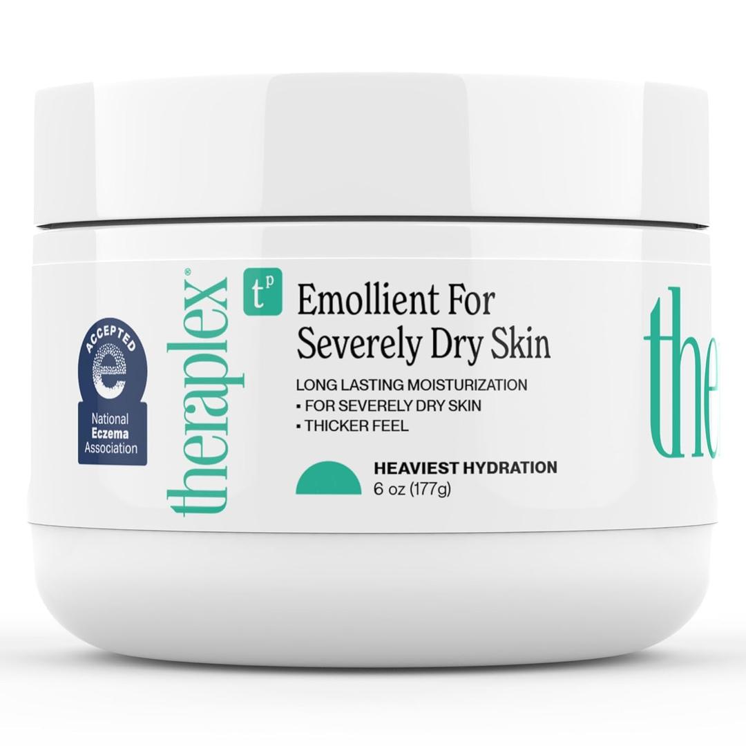 THERAPLEX Emollient Cream for Dry Skin - No Parabens or Preservatives, Noncomedogenic, Fragrance-free, Dermatologist Recommended - Long-lasting Moisturizing Cream and Heaviest Hydration (6 Oz) (6 Ounce (Pack of 1))