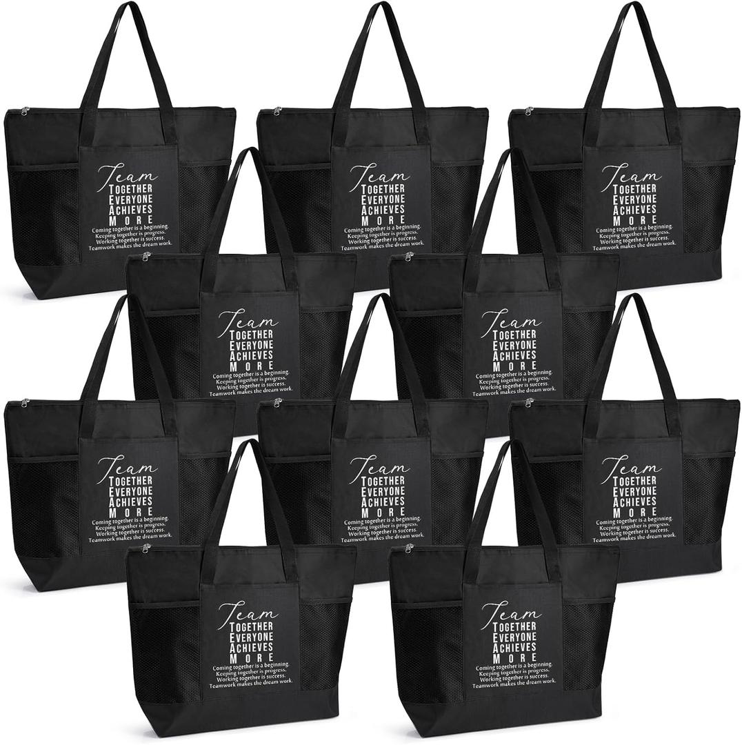 10Pcs Team Appreciation Tote Bags Bulk for Women Employee Appreciation Staff Gifts for CNA Week Teacher