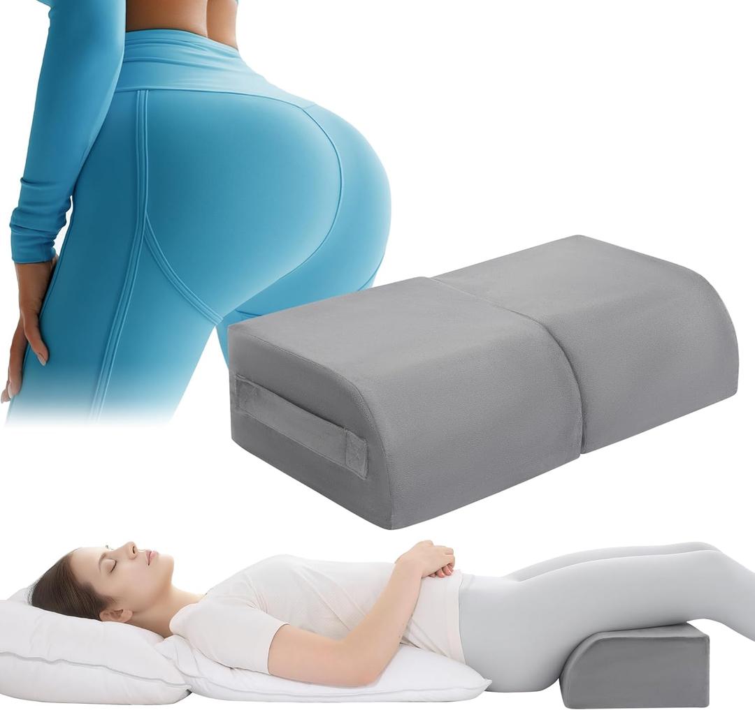 HOMBYS Foldable BBL Pillow After Surgery, Large Size Brazilian Butt Lift Pillow with Carry Handle, BBL Sleeping Pillow for Sitting Driving Office(Gray)