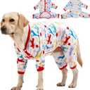 LovinPet Giant Large Dog Pajamas, Big Dog Surgical Recovery Shirt, Lightweight Pullover Dog Pajamas, Stop Shedding for Dogs, Pet PJ's, XL (White)