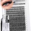 Flaunt Lash Clusters Kit Wispy Cluster Eyelash Extensions Kit CDCurly Natural Individual Lashes DIY Lash Extension Kit 132Pcs Flora Cluster Lashes with Bond and Seal and Tweezers by Mavphnee (818MM)