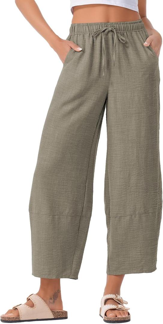 EVALESS Women's Baggy Wide Leg Palazzo Pants (Medium)