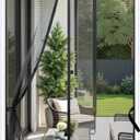 Sunolga 32 x 81 Inch Magnetic Screen Door, Fits Doors Size 30 x 80 Inch, Reinforced Fiberglass Screen Door Mesh with Full Frame Hook & Loop, Door Screen Magnetic Closure for Hands-Free (Black)