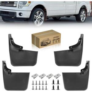 Mud Flaps for Ford F150 04-14 Without Fender Flares (Not Compatible with Ford Raptor), Wheel Splash Guards Mud Guards Exteriores Body Kit, Front & Rear 4pcs 4L3Z-16A550-CAA 4L3Z-16A550-HAA