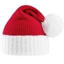 Giggling Getup Knitted Santa Hats with Pom Poms, Christmas Hat as Gift, Santa Hat for Xmas Party Dress Up (Red-adult)