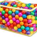 Hovenlay Ball Pit Balls Phthalate Free BPA Free Crush Proof Plastic - 7 Bright Colors in Reusable Play Toys for Kids with Storage Bag