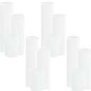 12-Pack White Unscented Pillar Candle Set - 2x3, 2x6, 2x8-inch Long-Burning Drip-Free Tapers, 4 Per Size. Ideal for Home Decor, Weddings, Emergencies, and Holidays.