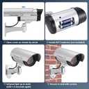 FITNATE Fake Camera, Dummy Camera CCTV Surveillance System with LED Red Flashing Light with 4 Safety Warning Stickers, Fake Security Camera for Outdoor & Indoor Use (4 Packs, Silver)