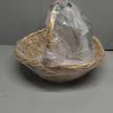 Handwoven Wicker Harvest Basket with Handle, Natural Storage and Picnic Basket, 15.7x13x15 Inches