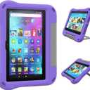 Tablet 8 inch Case for Kids, Tablet 8 Case- Auorld Lightweit Shockproof EVA Case Cover with Handle Stand for 2022 8 inch Tablet,Not for Samsung Tablet Purple