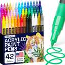 ARTISTRO 42 Acrylic Paint Pens, Art Set Acrylic Markers for Textile, Canvas, Rock, Glass, Wood, Paper, Pumpkin, DIY, Paint Markers for Kids and Adults