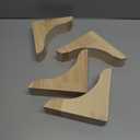 Vercraft 4 Pcs Wood Corbel Wooden Shelf Brackets, Unfinished Paintable Bracket with Hanging Hook for Doorway Countertop Kitchen Cabinet Book Shelves, Rubber Wood (6 x 6 x 1.75 Inches)