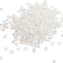 SaktopDeco Bulk Clear Loose Sequins 6 mm Round Cupped Crystal Iridescent Sequins Spangles for Crafts DIY Sewing Embroidery Applique, About 3800 Pieces (Clear)
