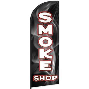 Smoke Feather Flag for Business Advertising 6 FT Swooper Flag for Storefronts Retailers Shops Food Trucks Events and Fairs (Flagpole Not Included)