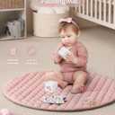 Blissful Diary Baby Play Gym Mat, Tummy Time Activity Mat with 6 Detachable Toys for Skill Development, Baby Essentials Gift, Soft Pink