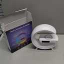 Mini Wireless Speaker with Atmosphere Light, Wireless Charging, Alarm Clock and Bedside Lamp (White)