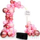 7'2" Gold Metal Arch Backdrop Stand for Weddings, Birthdays, Holidays - Easy Assembly, Lightweight With Storage Bag and Anchoring Pieces