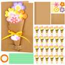 Motipuns 24 Set Mother's Day Flower Bouquet Craft Kit DIY Spring Flower Paper Crafts Make Your Own Floral Bouquet Tulip Handmade Exchange Gift for Home Activities Mom Teacher Appreciation