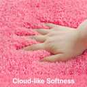 Bathroom Rugs Non Slip 24"x16", Absorbent Bath Mats Quick Dry, Shaggy Microfiber Bath Rugs, Extra Soft Plush, Machine Washable Bath Mats for Bathroom Floor, Tub and Shower, Pink