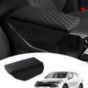 Shademax Custom for Center Console Cover Kia Sportage 2023 2024 2025 2026 Armrest Cover Center Console Cushion Pad PU Leather Armrest Seat Box Cover Protector Sportage Accessories Anti-Scratch Black