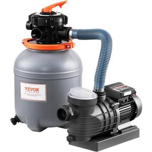 VEVOR Sand Filter Pump for Above Ground Pool, 12 in, 3000 GPH, 1/2 HP Swimming Pool Sand Filter Pump System, Krystal Clear with 6-Way Multi-Port Valve & Strainer Basket, Easy Installation for Pools (Gray)
