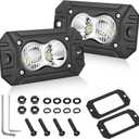 Flush Mount LED Pods, AKD Part CREE LED Flush Bumper Lights 40W Spot Flood Combo Offroad Driving Light Backup Reverse Lights Flush Mount LED Fog Light Pods for Trucks Pickup SUV UTV ATV