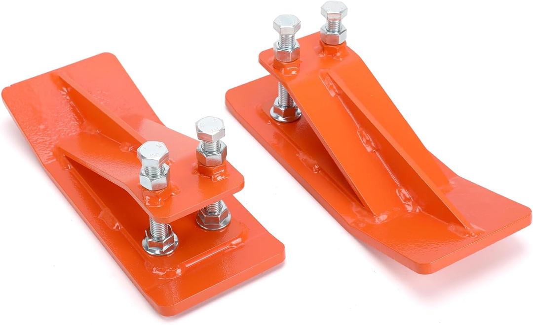 1 Piece Tractor Bucket Protector,Bucket Edge Anti-Skid Device,Double Hexagon Lock Nuts and Bolts,for Snow Leaves Removal Spreading Gravel, Orange