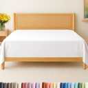 King Size Flat Sheet - Hotel Quality Top Flat Bed Sheet Only - Ultra-Soft, Comfy, Breathable & Cooling - Fade & Wrinkle Free - Easy-Care, Stain & Shrink Resistant Bedding - Oeko-Tex - Antique White