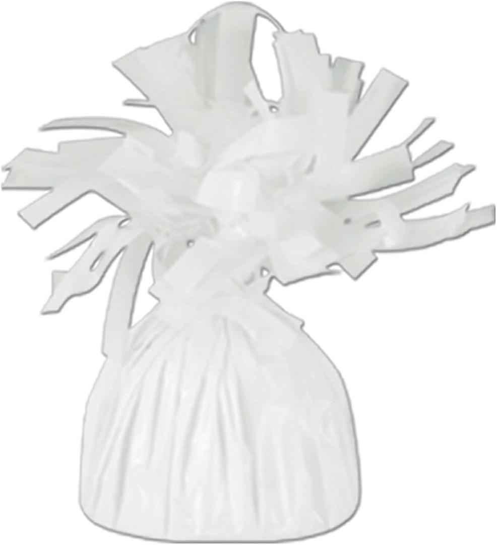 Beistle White Metallic Wrapped Balloon Weight, 2 Pc
