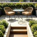 SAMTY Patio Chair Cushions Non Slip Bottom Chair Pad with TiesSet of 2 Waterproof Square Outdoor Seat Cushion Replacement for Garden Swing Furniture 18x18 Inch, Light Khaki