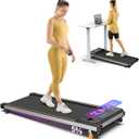 Walking Pad Under Desk Treadmill, 2.5HP Quiet Brushless Small Treadmill for Home and Office, Compact Portable Walking pad with Remote & App Control for Walking and Jogging