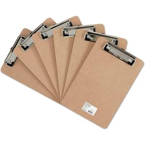 Universal UNV05561 1/2 in. Clip Capacity Hardboard Clipboard for 5 in. x 8 in. Sheets - Brown (6/Pack)