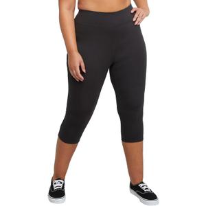Hanes Comfortblend Women's Capri Legging (3X, Black)