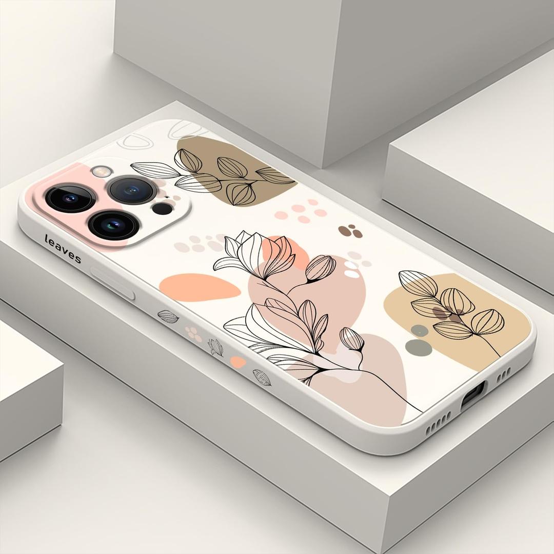 LEECG for iPhone 12 Pro Case, Astronaut Floral Butterfly Print Creative Design Phone Cover Anti Scratch Soft Microfiber Lining Liquid Silicone Case for iPhone 12 Pro-Morandi White