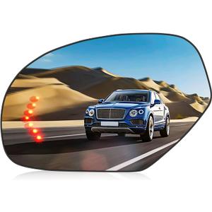Left Driver Side Mirror Glass Replacement for 07-14 Chevy Silverado Suburban Tahoe Avalanche GMC Sierra Yukon Cadillac Escalade Rearview Side Heated Mirror with signal light Replace GM1324138