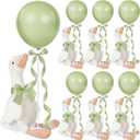 Chunful 6 Set Sage Green One Silly Goose 1st Birthday Decoration 11.8 Inch Soft Goose Stuffed Animal Baby Shower Centerpieces Swan Stuffed Animal with Balloon Table Decor for Wedding Gift Party Favor