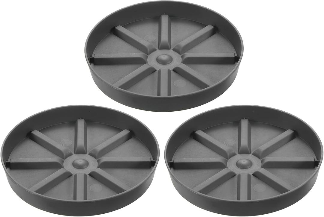 PATIKIL Plant Pot Saucers 10.5 Inch, 3 Pack Plastic Round Plant Pot Thicker Flower Drip Tray for Indoor Outdoor, Gray