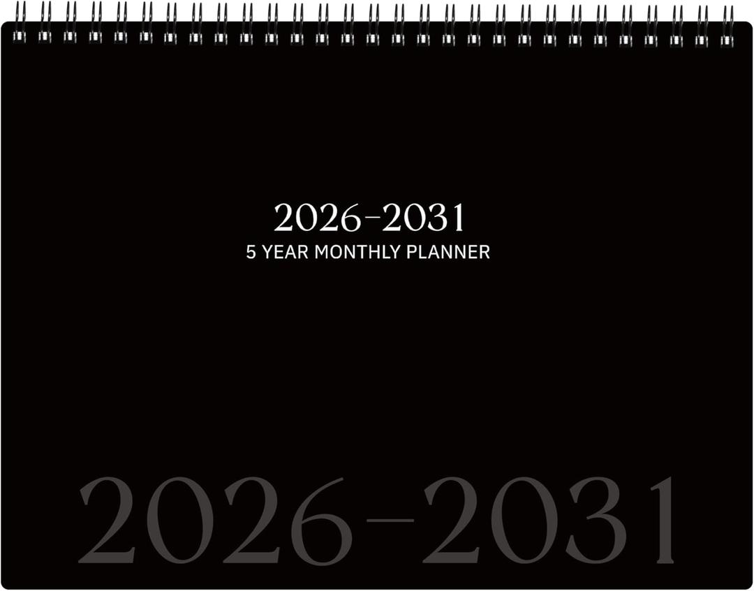 2026-2031 Monthly Planner/Calendar, JUL 2026 - JUN 2031, 5 Year Planner 26-31 with Tabs, Double-Side Pocket, 5 year planner 2026-2031 for Daily Organizing - Black8.5" x 11"