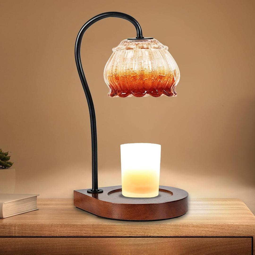 Candle Warmer Lamp with Timer, Electric Dimmable Candle Warmer Melter, Small & Large Jar Fragrance Candle Holders for Home Decoration Gift for Women, Coffee