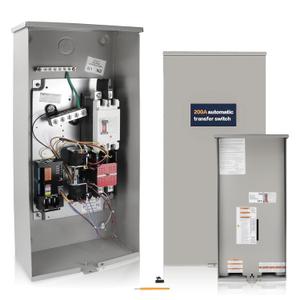 200 Amp Single Phase Generator Automatic Transfer Switch Compatible with Generac RXSW200A3,Power Management for Outdoor and Indoor Use, Service Entrance Rated, NEMA 3R Aluminum Enclosure 120/240 V